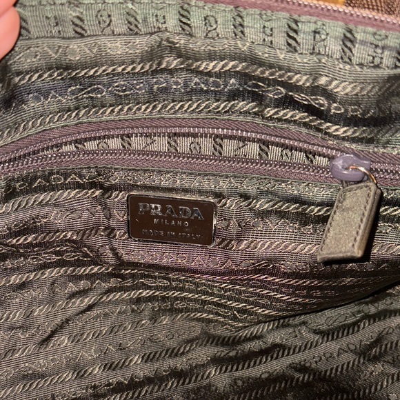 Prada Black Nylon Handbag with Brown Straps - Picture 8 of 11